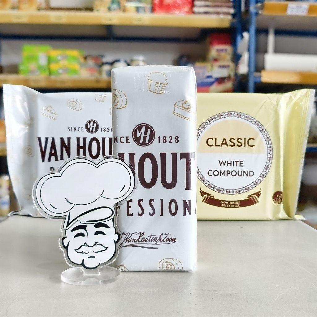 Van Houten White Compound 200Gr / White Coklat VanHouten / Coklat Putih Batang Van Houten