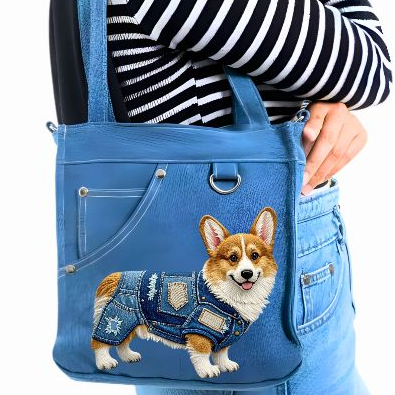 Tas Denim Wanita Anabul Custom | Tas Jeans Lucu Pecinta Hewan | Tote Bag Denim & Kanvas Murah Kekini