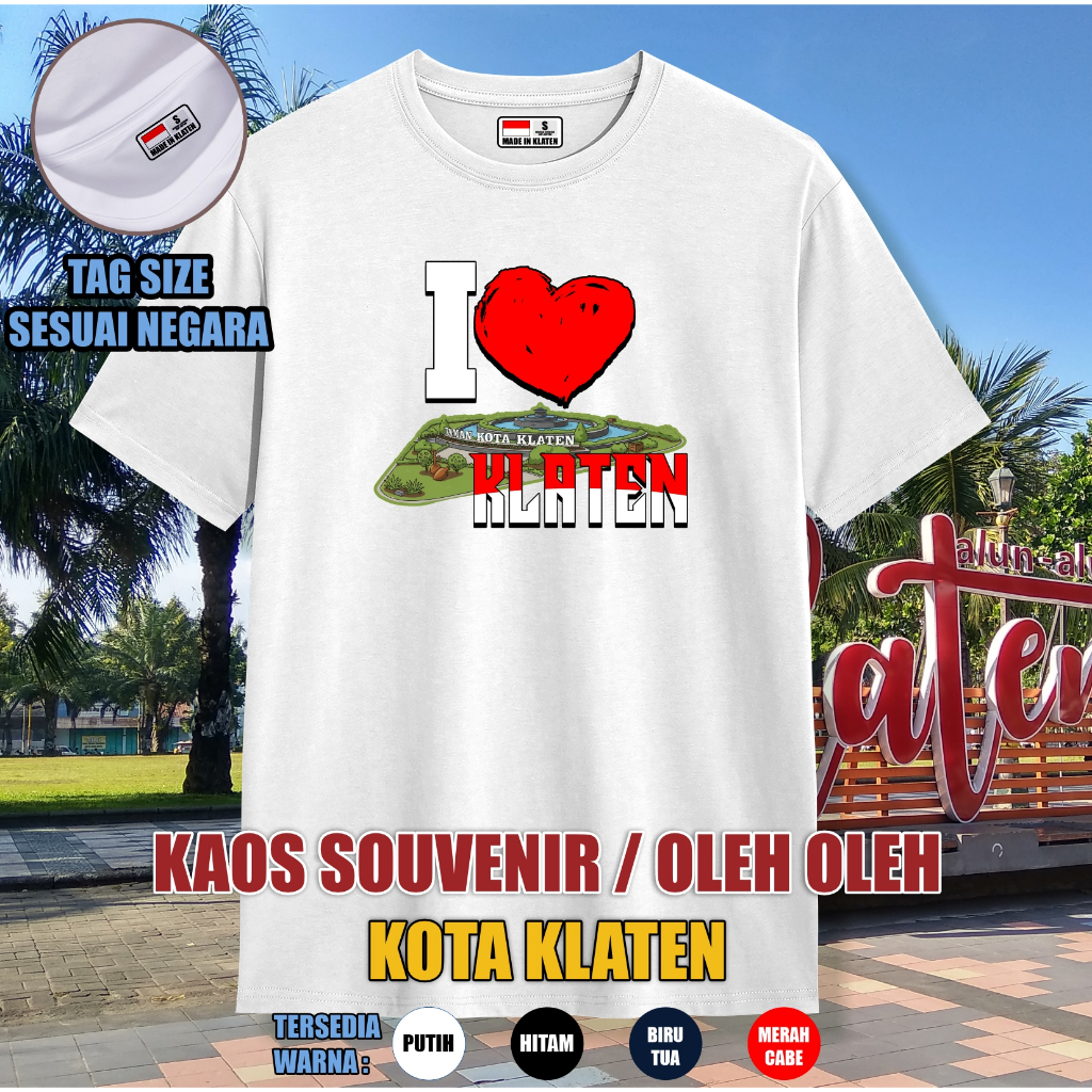 KAOS SOUVENIR KLATEN BAJU OLEH OLEH KAOS KLATEN ASLI COTTON COMBED 30S PREMIUM UNISEX ANAK DEWASA