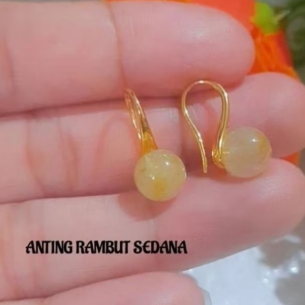 Promo Anting Batu Rambut Sedana dan Giok Lapis Emas Awet
