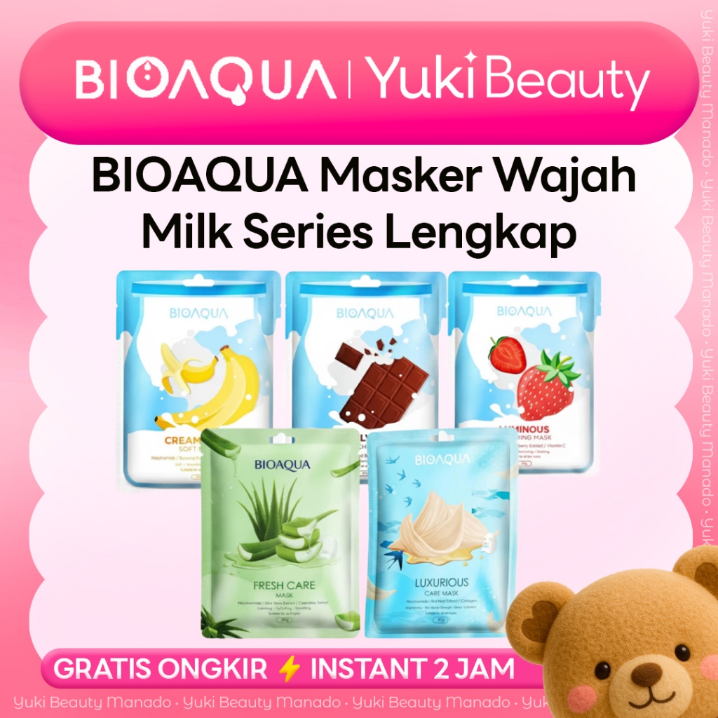 YUKI Manado • BIOAQUA Sheetmask Milk Series Masker Wajah Lengkap