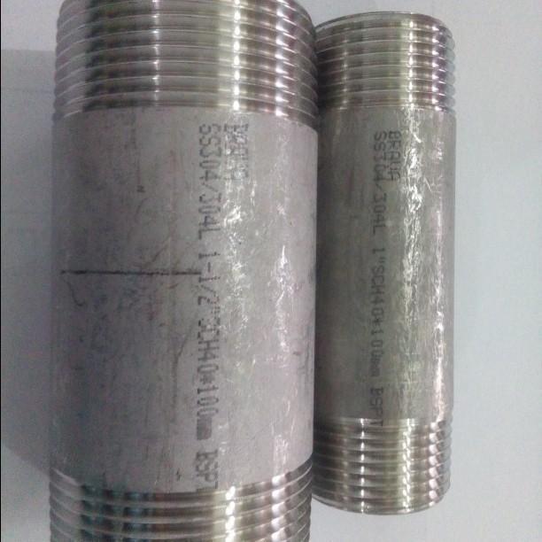Pipa nepel Stainless SS304 Sch40 3/8" inch Panjang 10Cm Pipa nipple / naple stainless sch 40