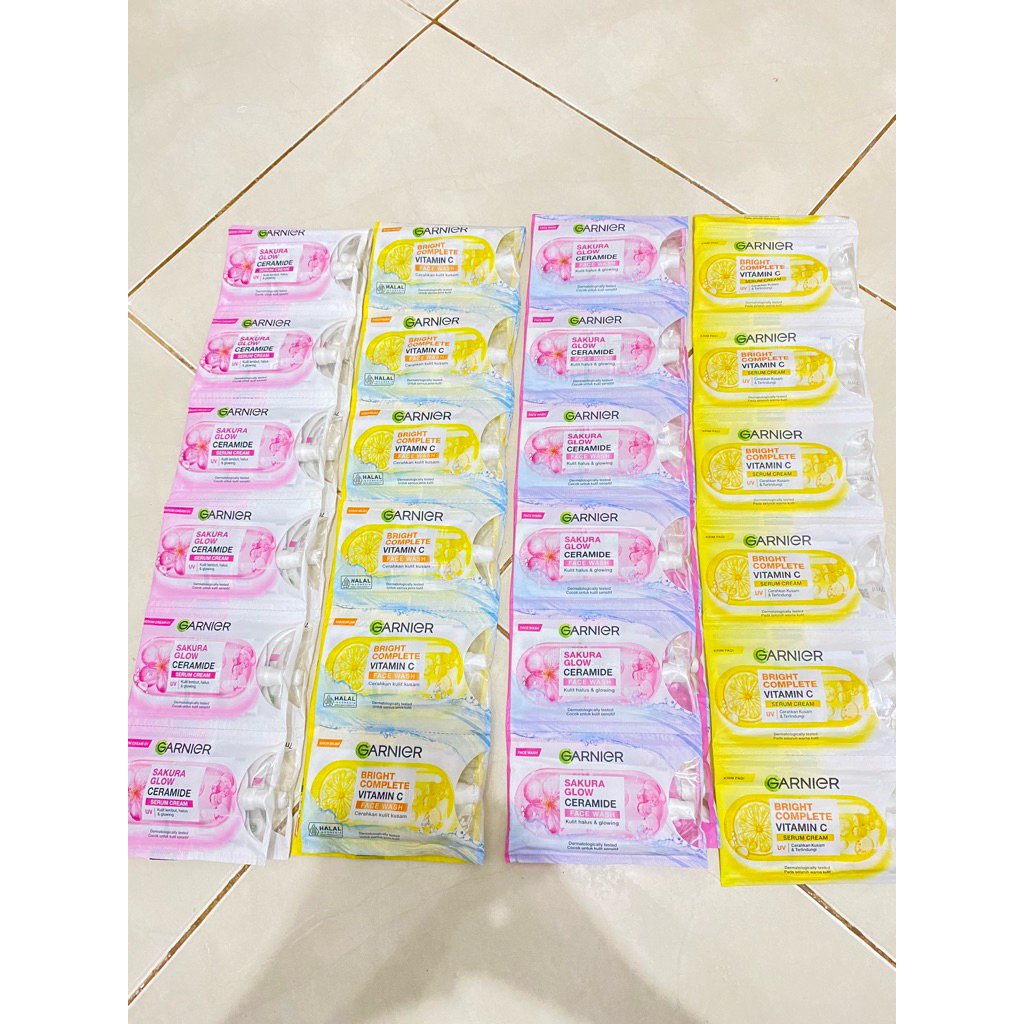 (Paket Usaha) Garnier Sakura Face Wash Renceng / Garnier Sakura Face Wash Sachet / Garnier Sakura Sa