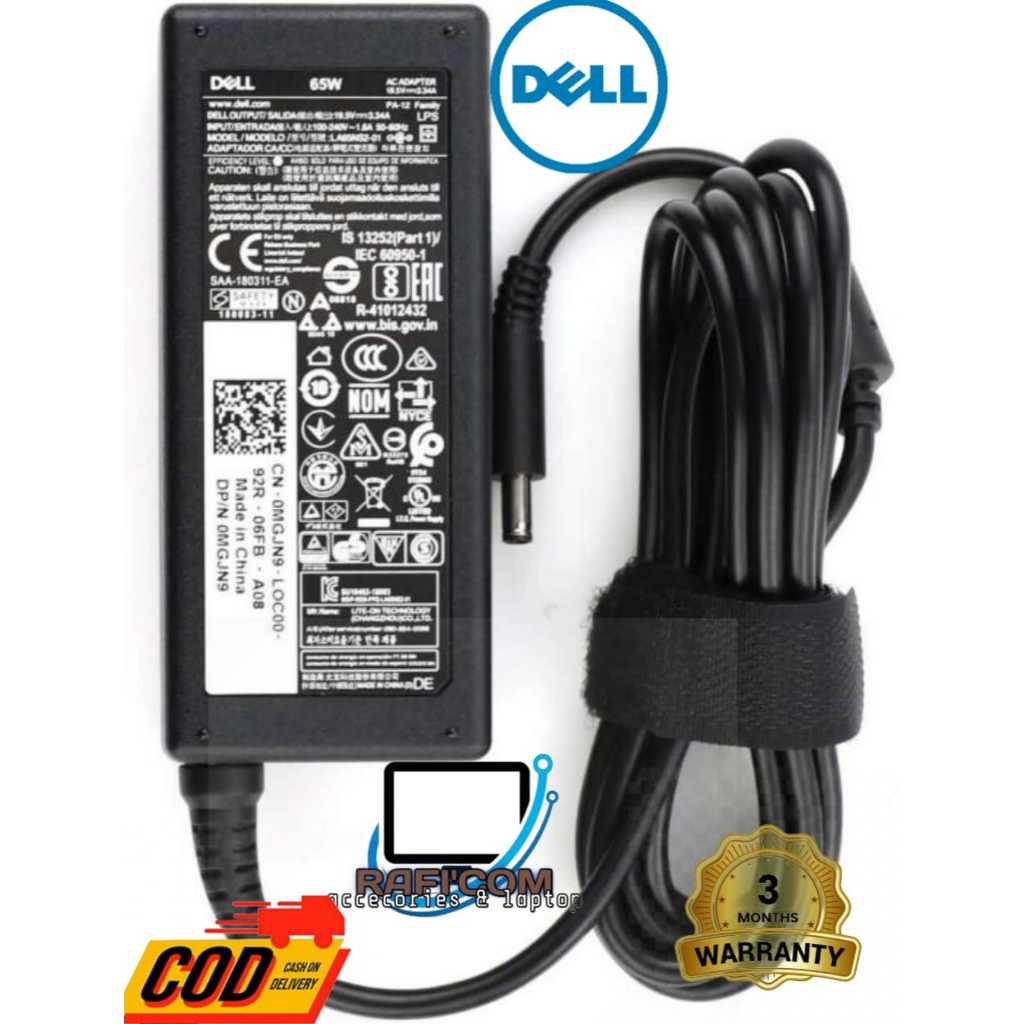 Adaptor Charger Dell Latitude 3420 19.5V 3.34A 4.5*3.0mm 65W 15-3000 3550 3560 HA65NS5-00 LA65NM130