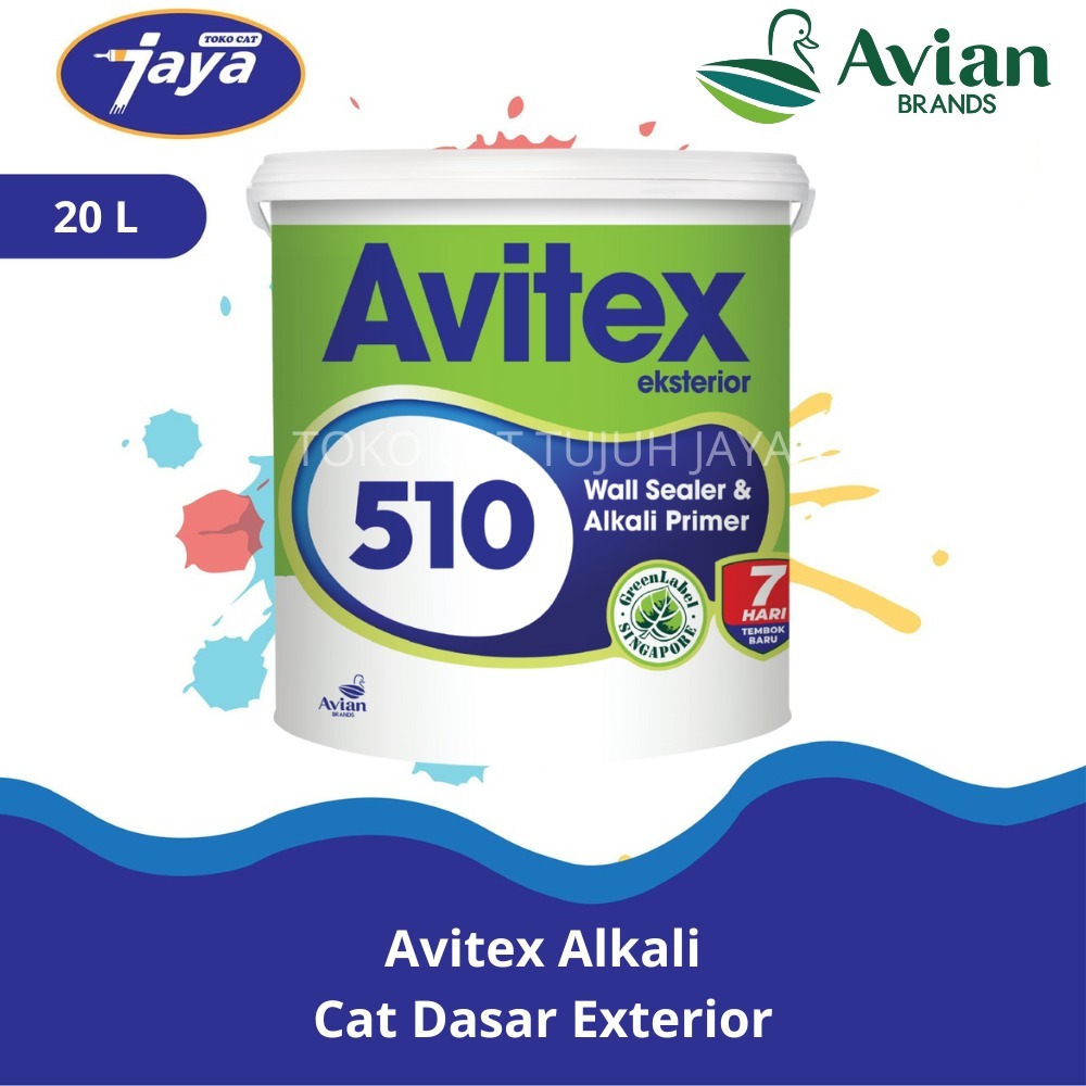 Cat Dasar Dinding Luar / Exterior Avitex 510 Wall Sealer & Alkali Primer 20 Liter 20L Pail 25kg 25 K