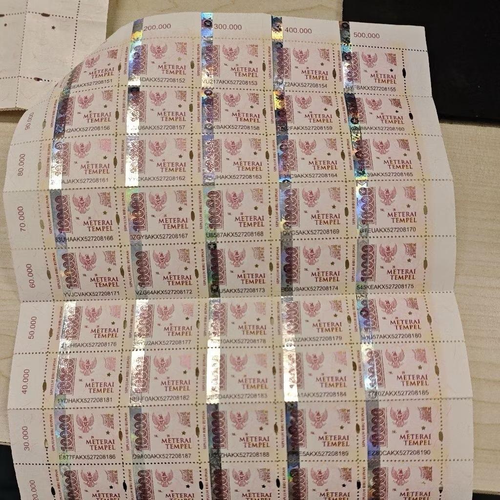 Langsung kirim termurah perangko materai 10000 isi 50 bisa cod