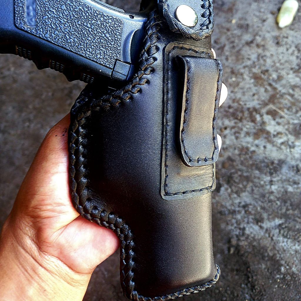 Holster Kulit sapi IWB/ Slip dalam asli Garut | untuk Glck, HS9, dan Custom