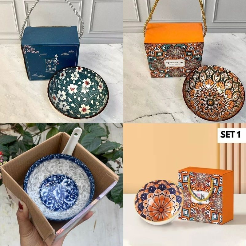 Mangkok Jepang Isi 1 Murah Porselen Random