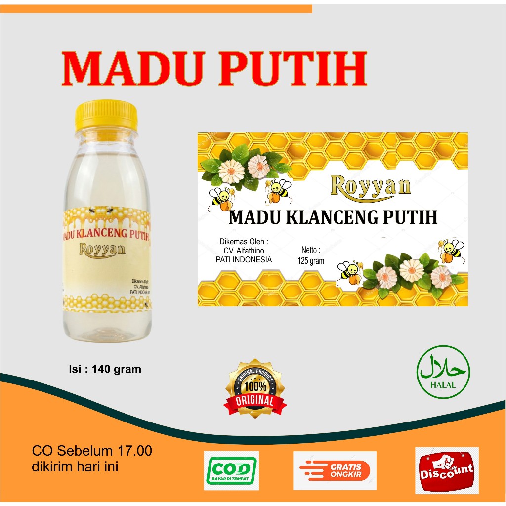 MADU KLANCENG PUTIH I MADU PUTIH I MADU LEBAH PUTIH