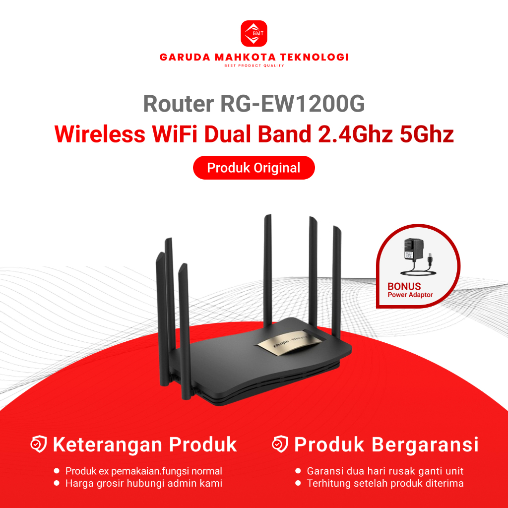 Router Ruijie Reyee RG-EW1200G Dual-Band 2.4Ghz & 5Ghz Wireless WiFi / Router Bekas Original Bonus A