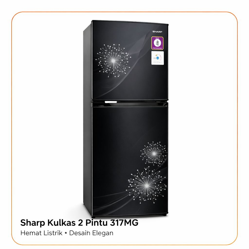 Sharp Kulkas 2 Pintu 317MG – Hemat Listrik, Desain Elegan