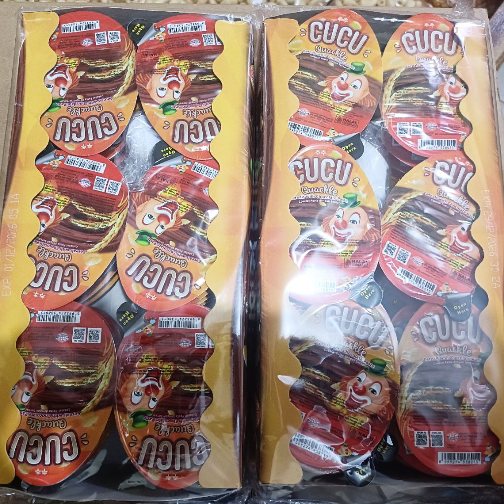 Coklat Cucu Quackle - cucu coklat 1 box isi 24 pcs.