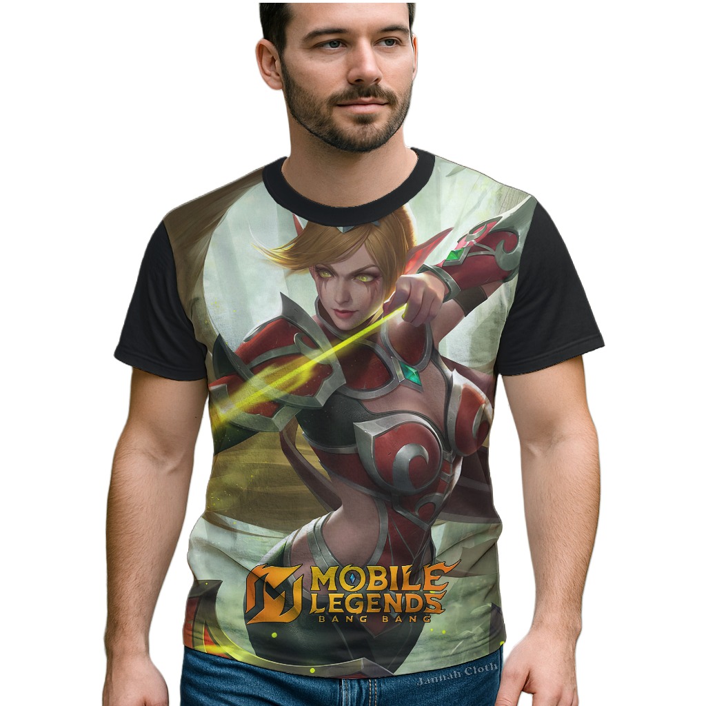 Kaos Mobile Legend Miya Burning Bow Skin Elite Printing Kode MLBB-02