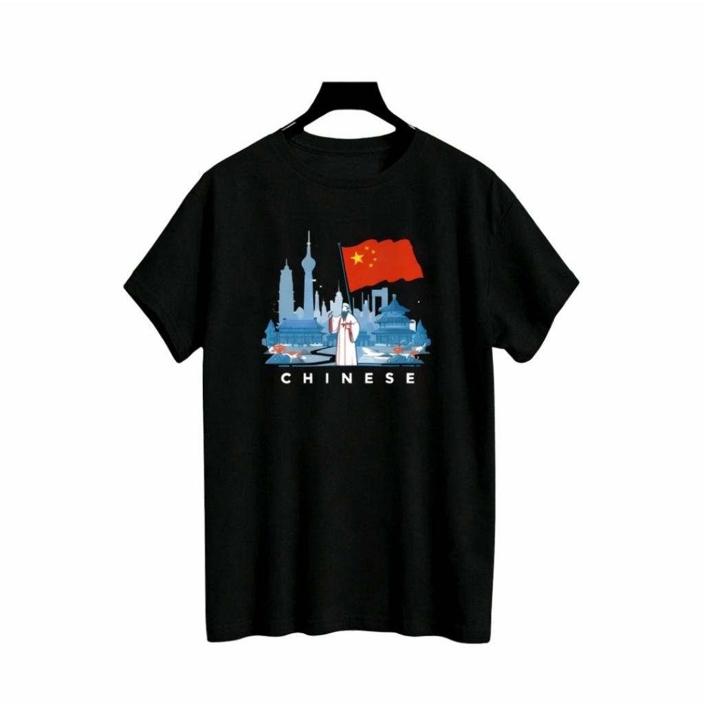 kaos souvenir baju oleh oleh negara china unisex pria wanita cewek cowok motif dewasa