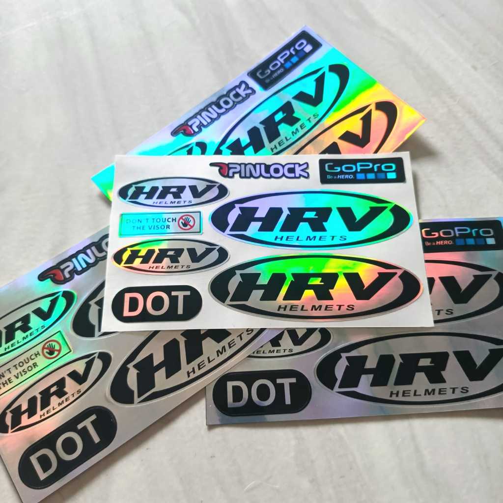 Sticker Helm HRV Hologram Satu sett Laminating Gloss