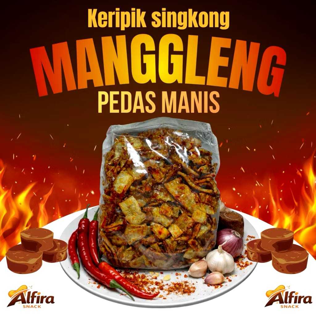 MANGGLENG Keripik singkong pedas manis balket manggleng
