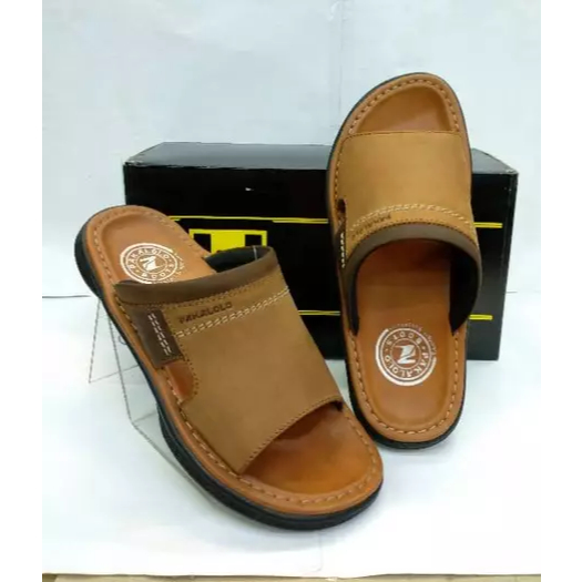 Sandal Pria Pakalolo 0873 Kulit Asli Coklat Hitam Sandal Kulit Sandal Pakalolo Gemuk