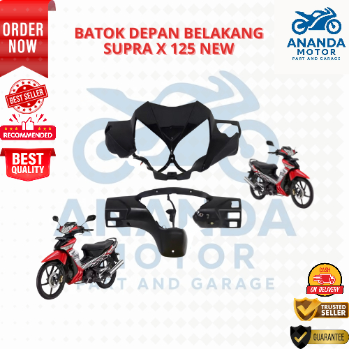 BATOK DEPAN BELAKANG SUPRA X 125 NEW BATMAN 2007-2013 HITAM GRADE ORIGINAL