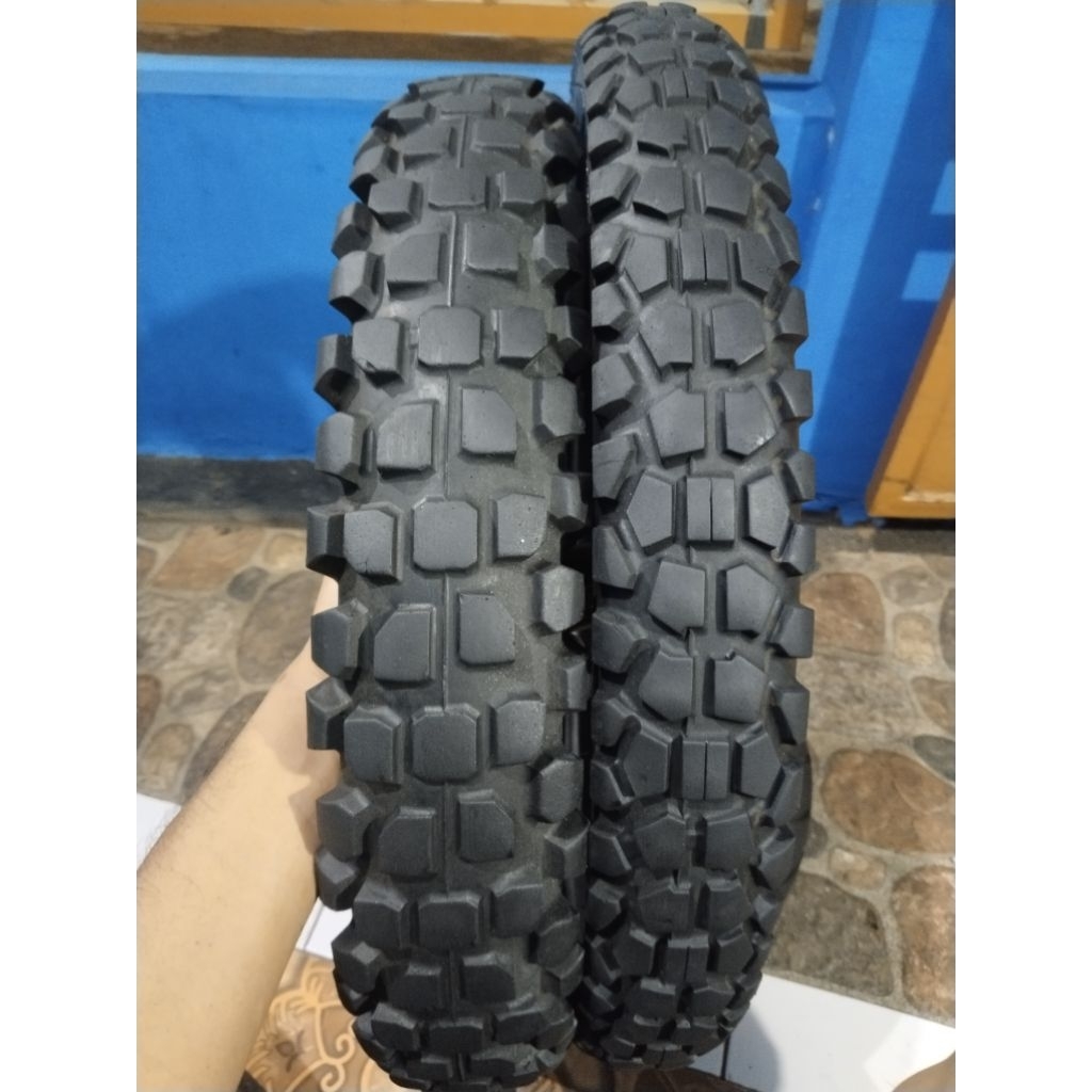 SEPASANG BAN COPOTAN MOTOR TRAIL CRF/KLX 4.10 Ring 18 & 2.75 Ring 21