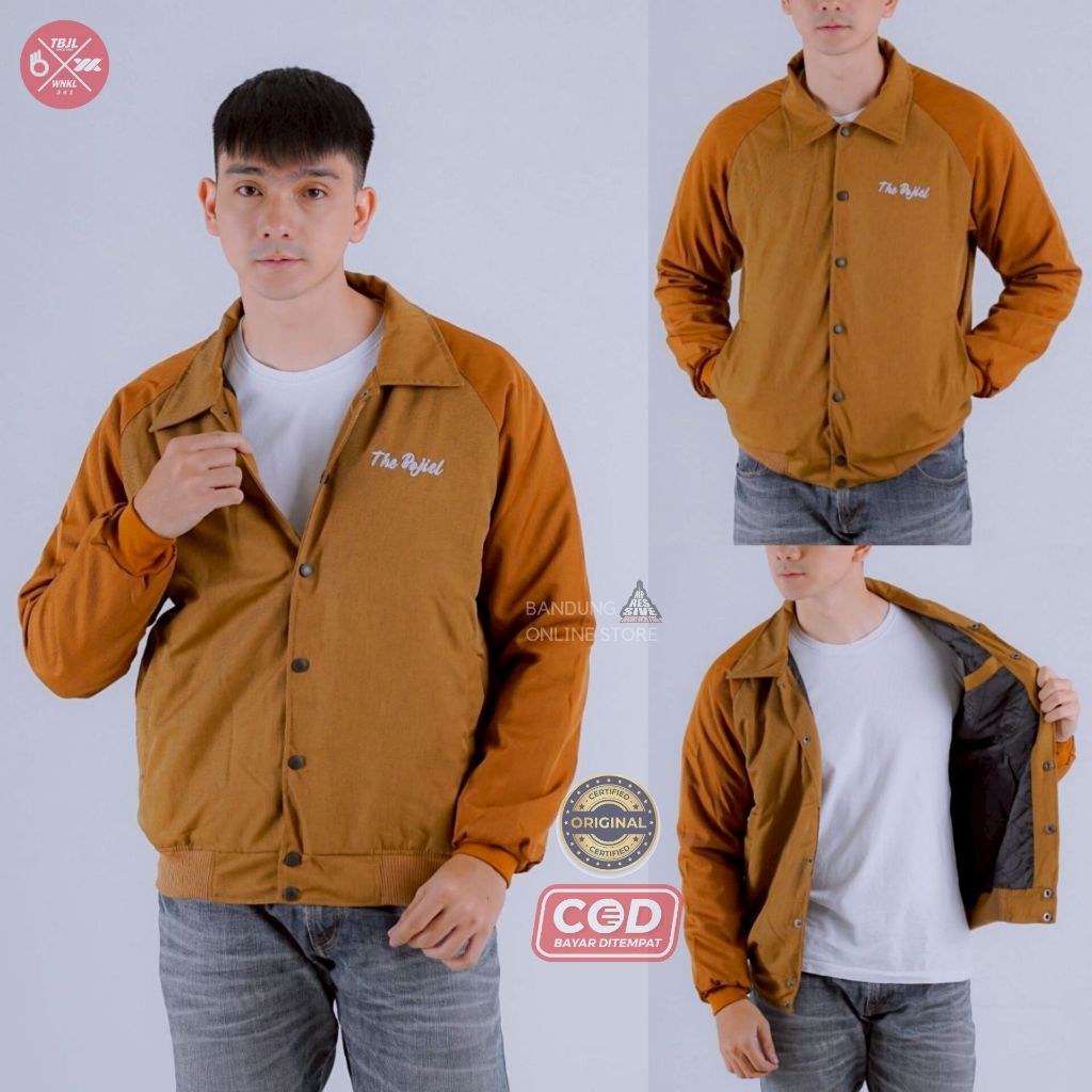 The Bojiel New Jaket Bomber Baseball Varsity Pria Semi Wool Bordir Premium