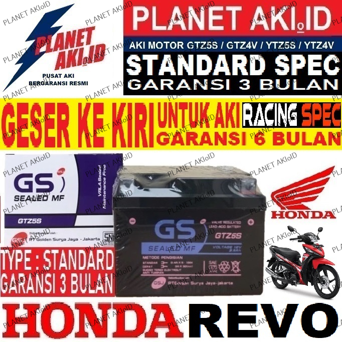 Aki Motor Honda Revo Aki Kering Accu Kering MF GTZ5S