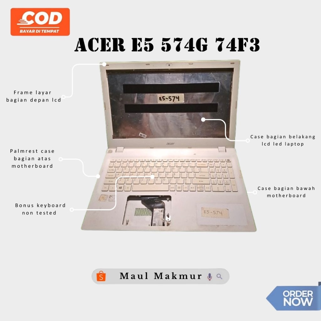 SECOND Casing Laptop Acer E5 574G  74F3 | Case Fullset Laptop