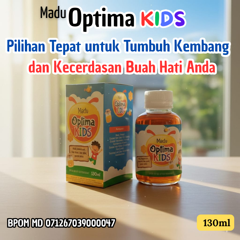 Madu OPTIMA KIDS Madu Temulawak Ikan Sidat & Kutuk Vitamin Penambah Nafsu Makan Gemuk Badan Anak