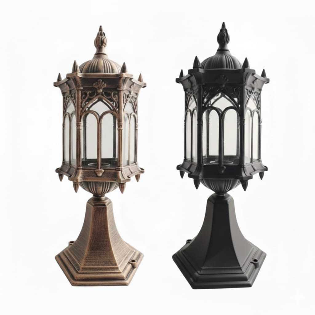 Lampu pilar Aesthetic Outdoor Lampu klasik Lampu Taman tipe 1000 / 5000 lampu pilar model eropa