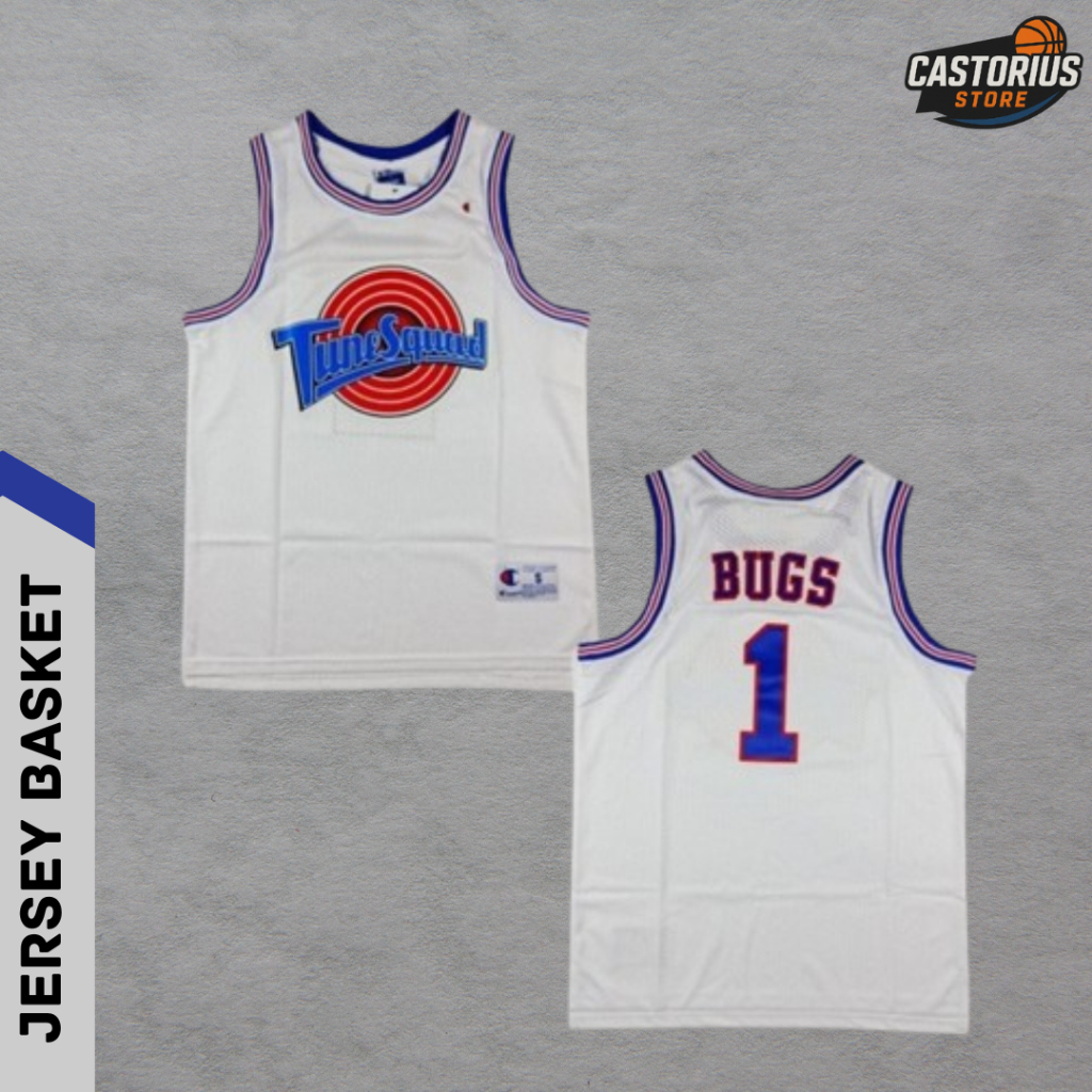Baju Jersey Basket Classic NBA Bugs Bunny Tunesquad Spacejam Putih - TUNESQUAD PUTIH BUGS #1