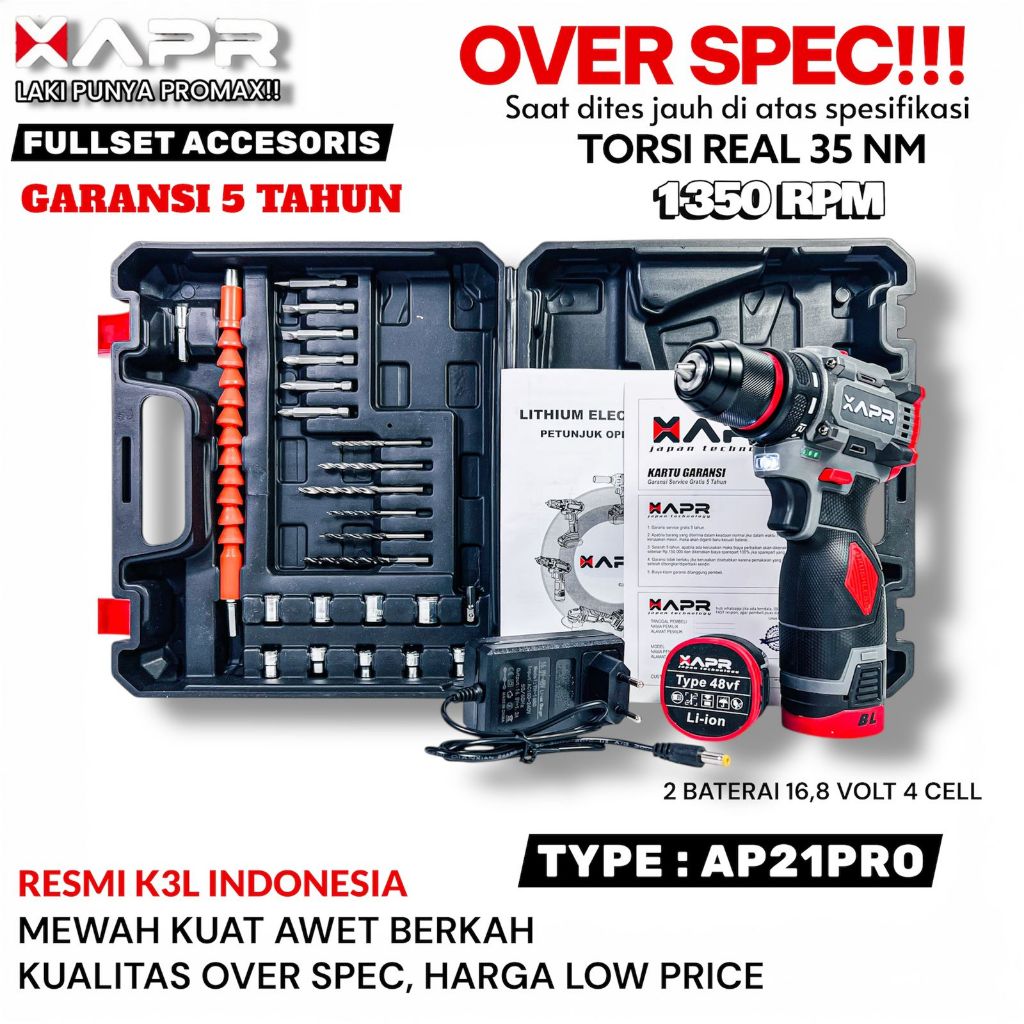 (AFFILIATE) bor baterai 88vf Mesin bor 2baterai cas 10mm bor baterai murah APR JAPAN besi tembok Bet