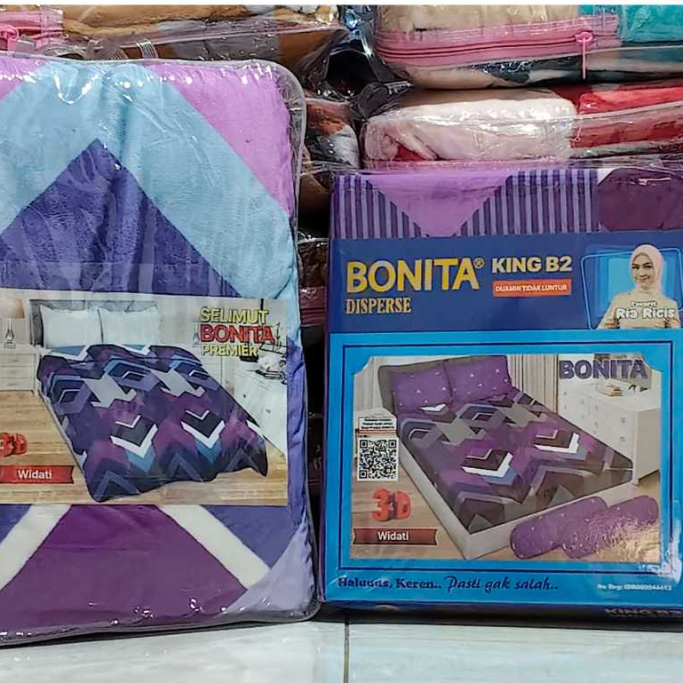 COUPLE SPREI Uk 180x200 DAN SELIMUT BULU Uk 160x200 BONITA - ALL VARIAN MOTIF
