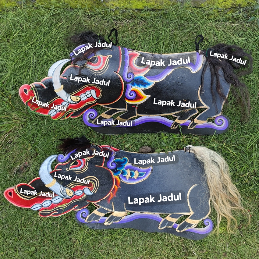 Lapak Jadul Celeng Kulit Srenggi Jaranan Asli Sapi Celengan Pentas Panjang 77cm