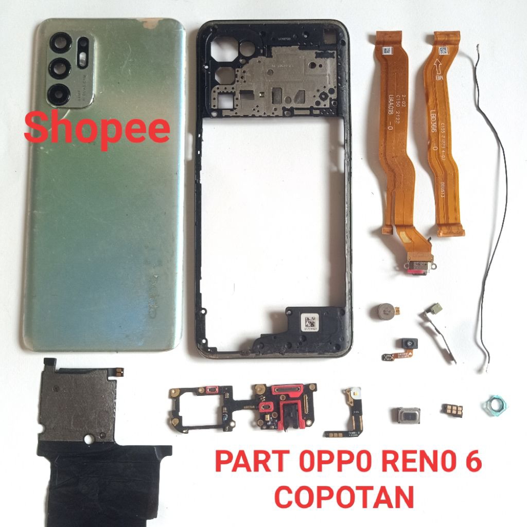 Sparepart Copotan Oppo Ren0 6 Second Original  kabel siyal  getar  speaker atas  NFC  Kaca kamera  f