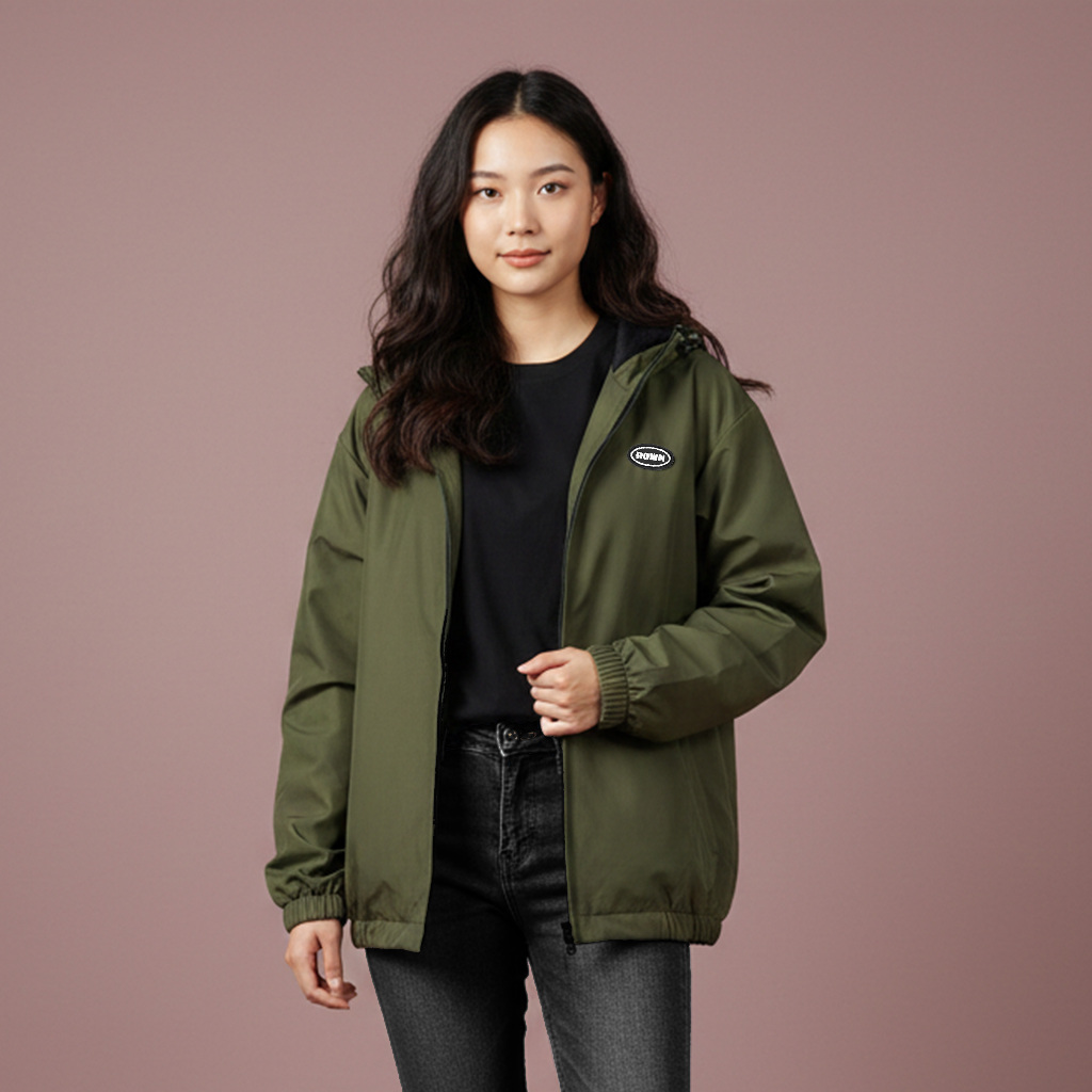 Rown Division Windbreaker Jacket || Cedrelos Green Jaket Parasut