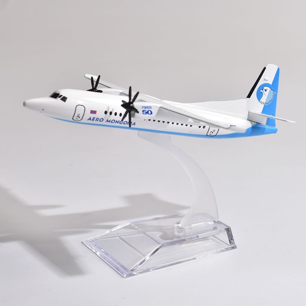 16CM ATR AERO MONGOLIA MINIATUR PESAWAT DIECAST BESI METAL PAJANGAN DISPLAY