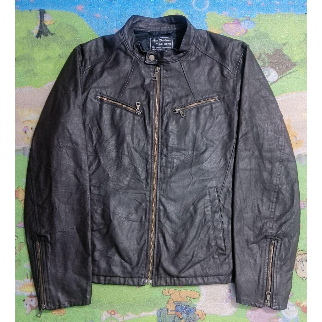 Trucker Jaket Leather Bikers Neo Leather UNIQLO