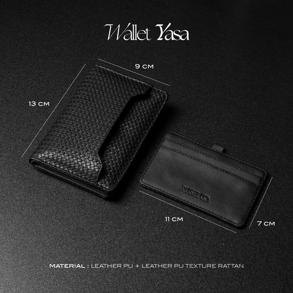 CUCI GUDANG RUSEL CO - WALLET YASA DOMPET LIPAT PRIA DOMPET BAHAN KULIT PU LEATHER PREMIUM CARD