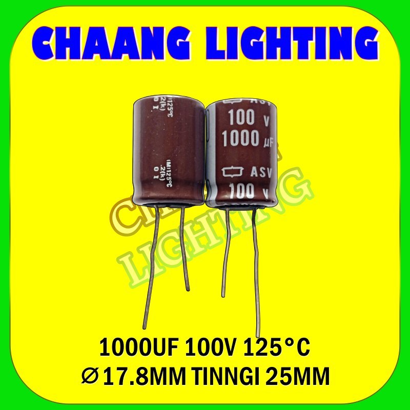 1000UF 100V 125' CAPASITOR ELCO 1000UF 100V 125' KAPASITOR ELKO 1000UF 100VOLT
