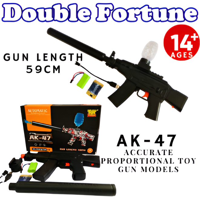 TOYS GUN AK-47 WATER GELL AUTOMATIC ACCURATE PROPORTIONAL 828-B3 / MAINAN  PISTOL GEL AIR AK-47