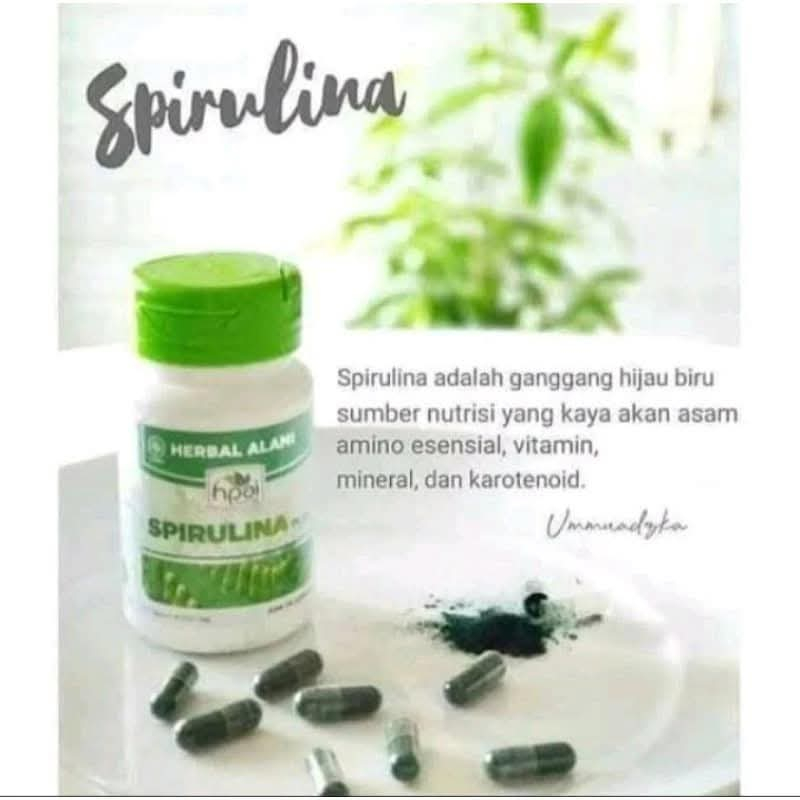 Spirulina HPAI HNI Kapsul Meningkatkan Imunitas Antioksidan 60 Kapsul Masker Wajah