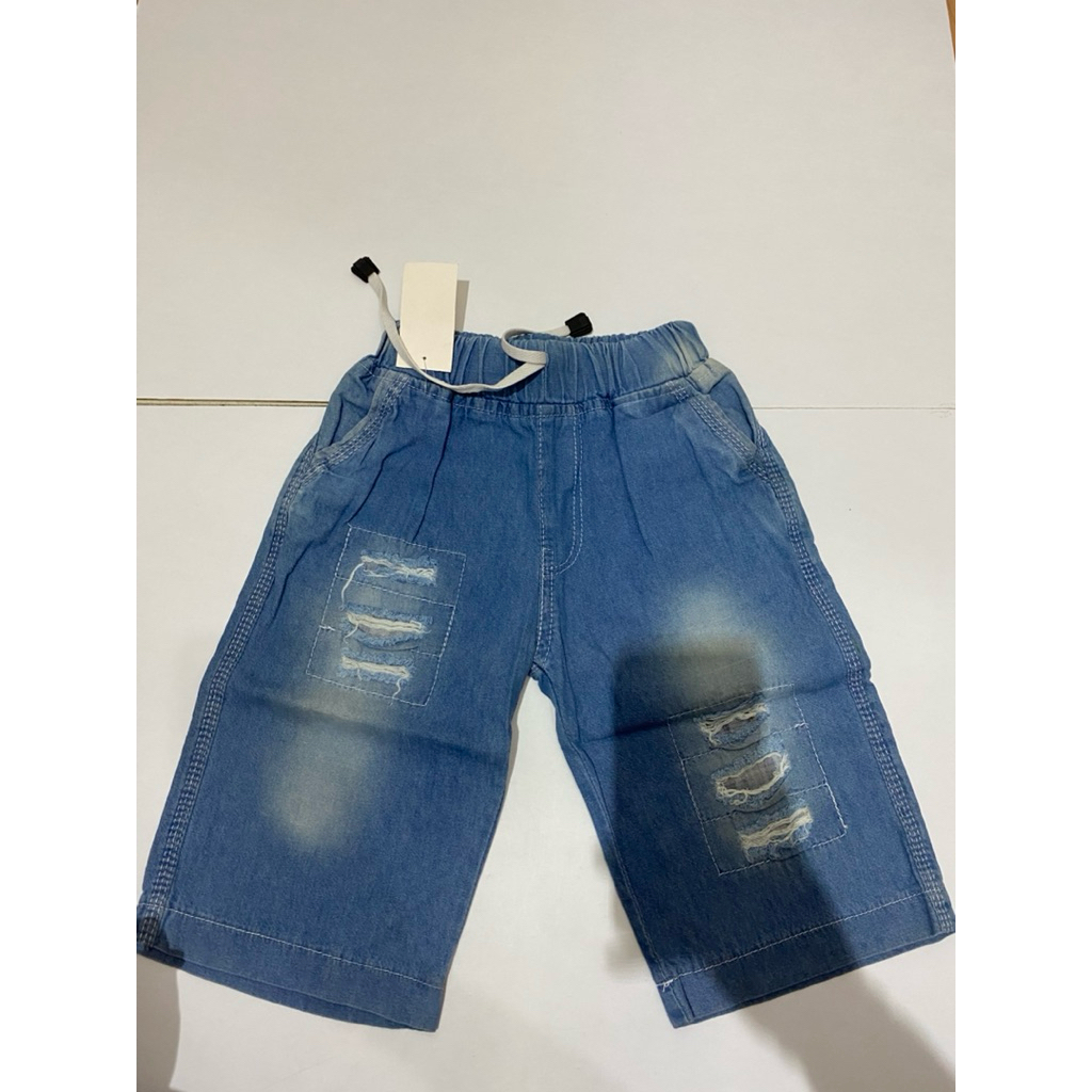 (0-8tahun ) SETELAN CELANA ANAK LAKI LAKI RIPPED PENDEK  celana pendek anak laki celana levis pendek