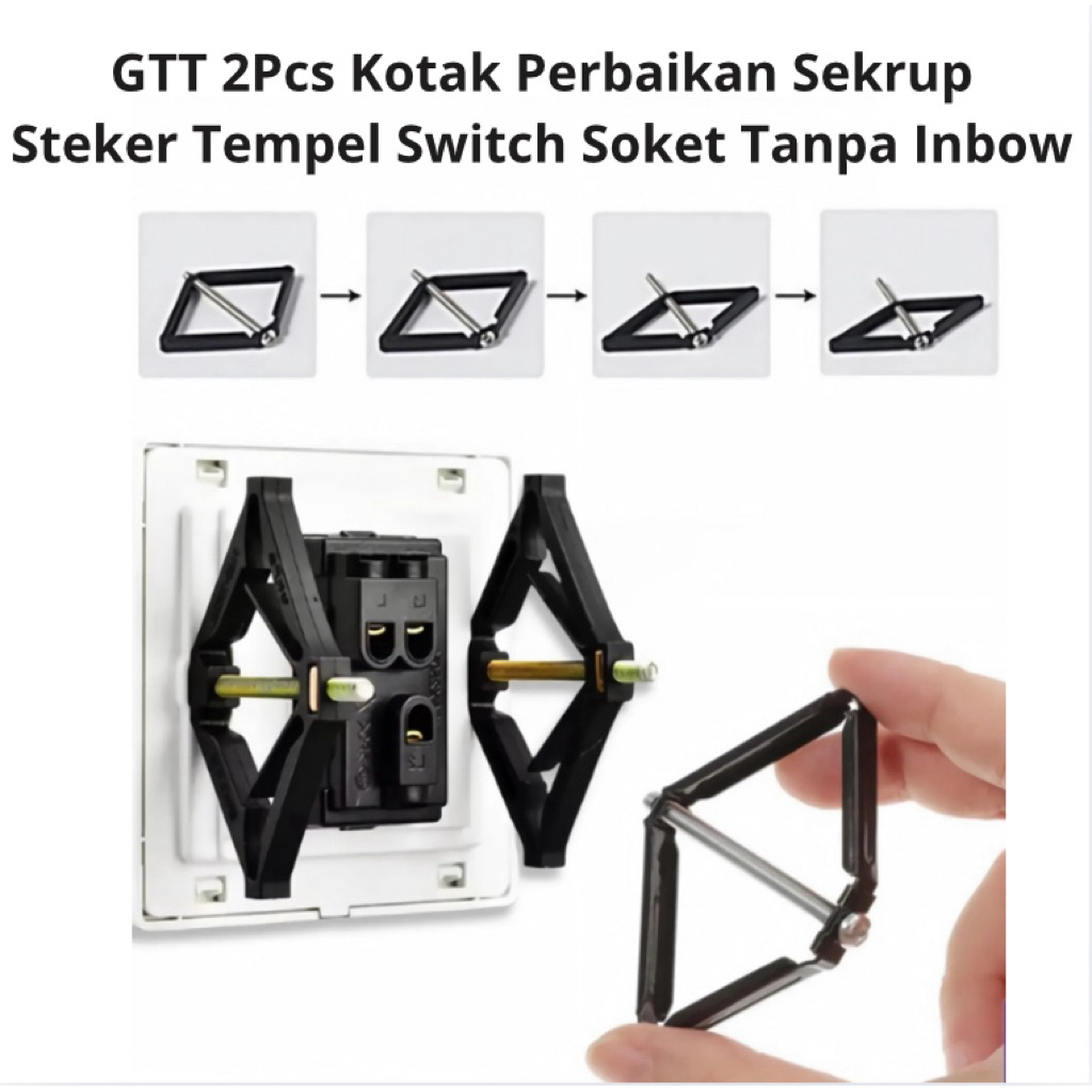 GTT 2Pcs Kotak Perbaikan Sekrup Steker Tempel Switch Soket Tanpa Inbow