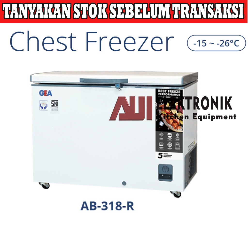 GEA AB-318-R Chest Freezer / Box Pendingin Makanan Beku Frozen Food Ice Cream