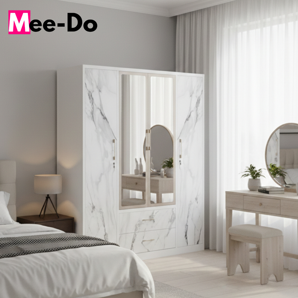 Lemari Baju Pakaian Besi Sliding Minimalis Wardrobe Metal