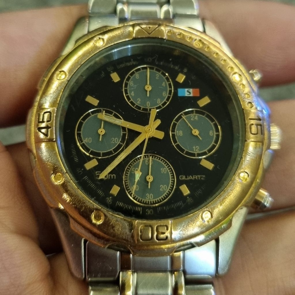 Jam tangan Sordi Ermanno Milano Chronograph Original Vintage second