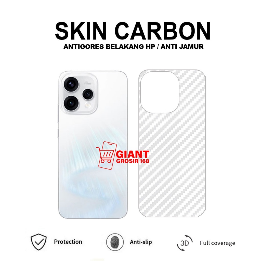 OPPO RENO 15 PRO MAX OPPO RENO 15 5G OPPO RENO 15 PRO OPPO RENO 15F SKIN CARBON 3D ANTIGORES BELAKAN