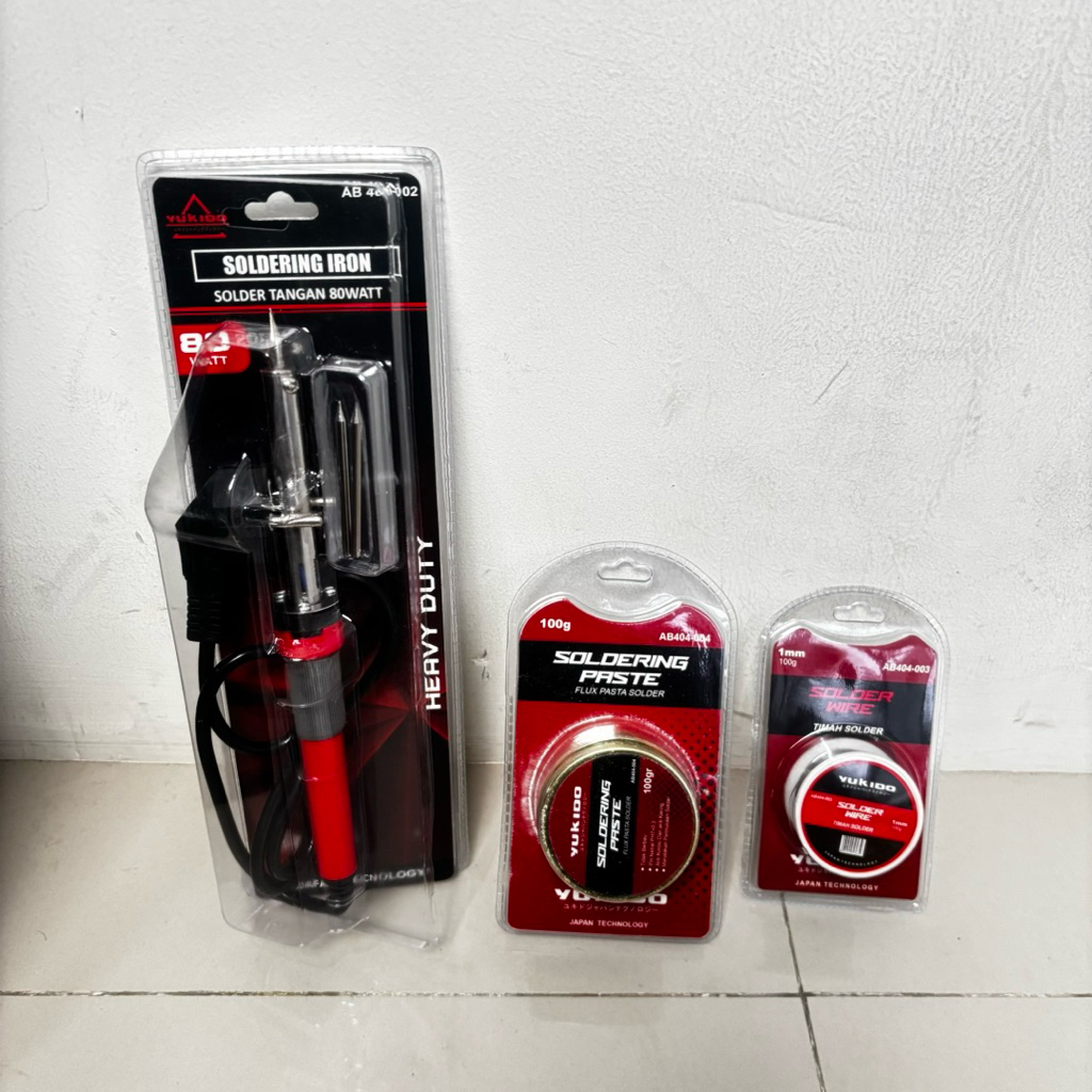YUKIDO Solder Listrik 80Watt Plus Pasta Solder Plus Timah Solder Berkualitas Cepat Panas 100% Ori