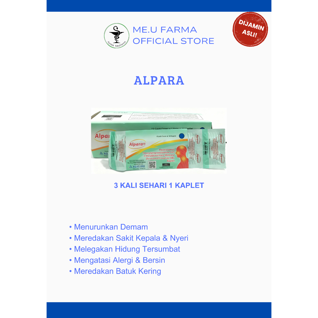 ALPARA OBAT FLU DAN BATUK UNTUK DEMAM DAN BATUK 1 STRIP ISI 10 KAPLET