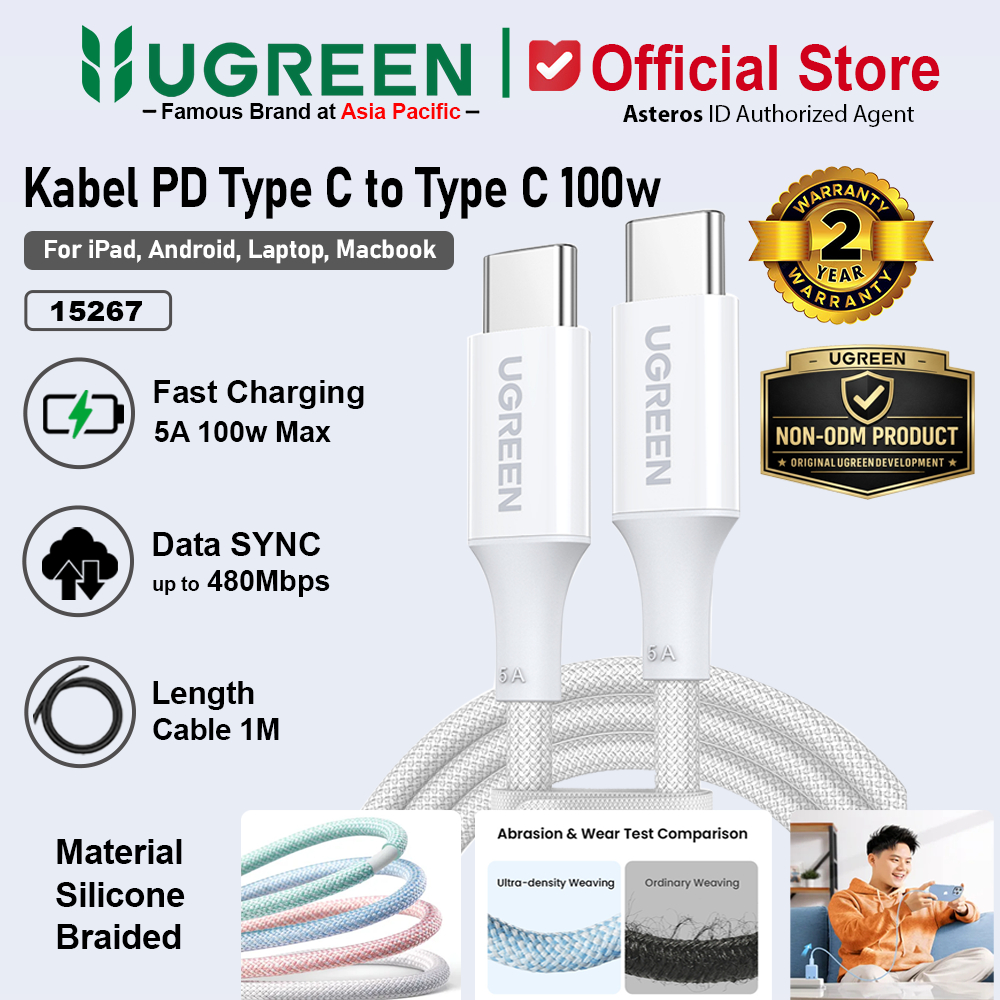 UGREEN Kabel iPad Samsung Google Macbook PD Type C To Type C Fast Charging 60w 100w