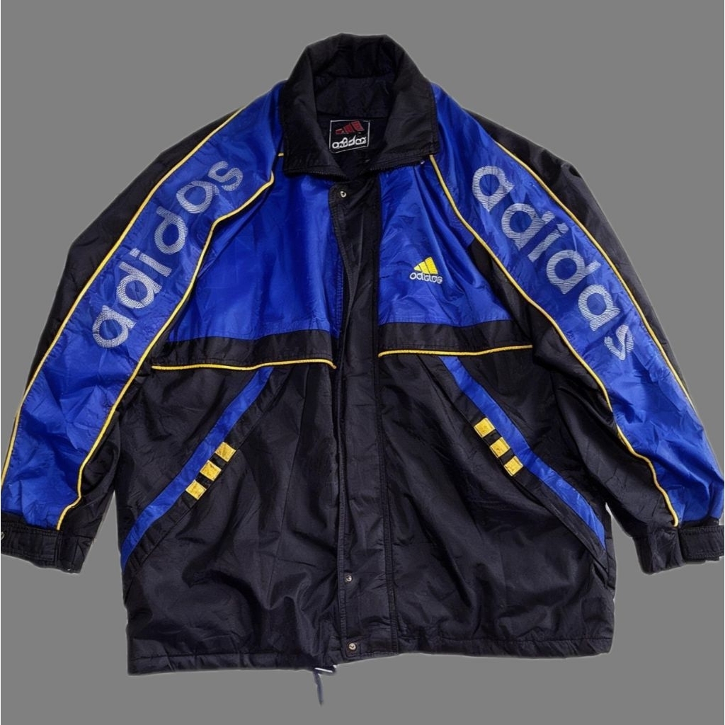 Jacket Adidas Big Logo Parasut Biru Hitam Big Size – LD 140 Oversize